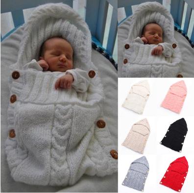 Baby Swaddle Wrap Warm Wool Crochet Knitted Newborn Infant Sleeping Bag Baby Swaddling Blanket Sleep Bags baby blanket newborn