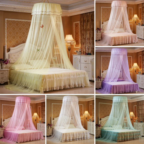 Baby Princess Nets Hanging Round Lace Canopy Baby Bed Netting Comfy Infant Crib Netting for Crib Full Queen Bed Sleep