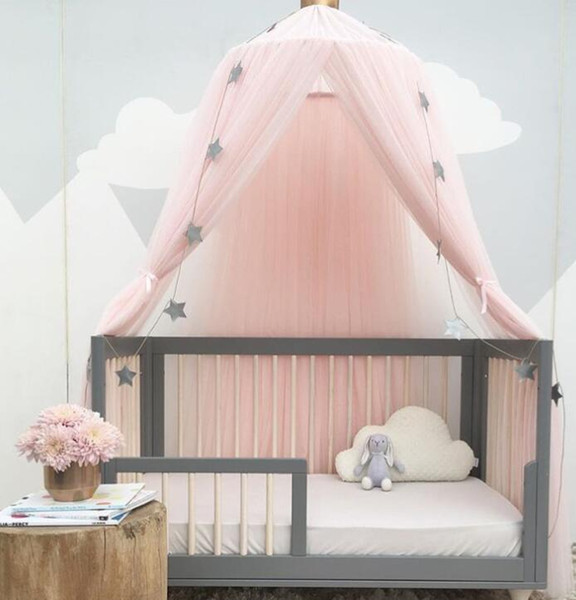 Baby Dome Mosquito Netting Kids Solid Bed Curtain Hanging Tent Crib Children Room Decor Round Hung Dome Mosquito Net Bed GGA2152