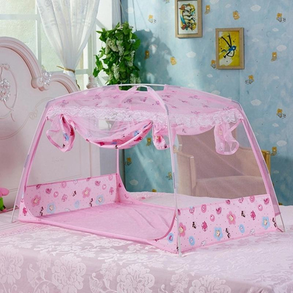 Wholesale- Cute Cartoon Pattern Princess Baby Bed Mosquito Net Infant Crib Netting Children Camping Tent Baby Mongolian Yurt Netting Tent