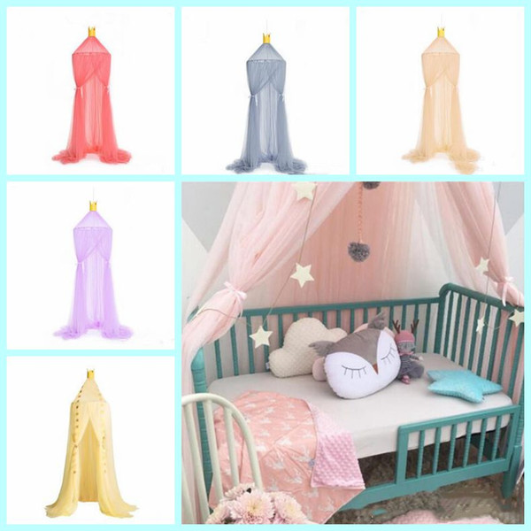 Hung Dome Mosquito Net Baby Dome Mosquito Netting Kids Solid Bed Curtain Hanging Tent Crib Children Room Decor Hanging Kids Bedding LXL111