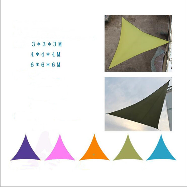 Triangle Sun Shade Sail Canopy Garden Patio Pool UV Block Sun Shelters Waterproof Outdoor Canopy Sail Awning Courtyard Balcony 3*3*3M B5645