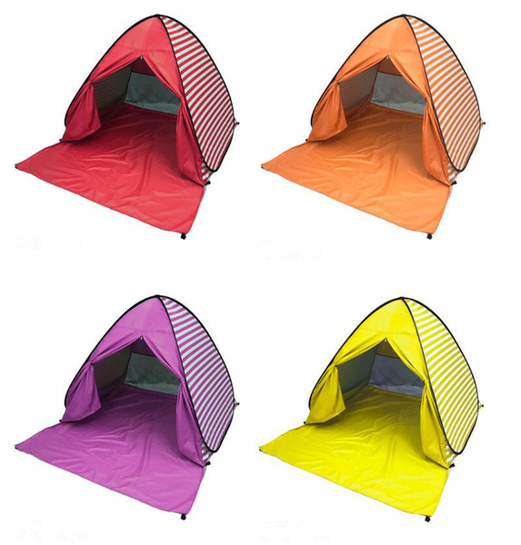 Stripe Tents Outdoor Automatic Open Tent Beach Tent Instant Portable Shelter Camping Sun Shade Tourist Fish Anti-UV Family Tent EZYQ526