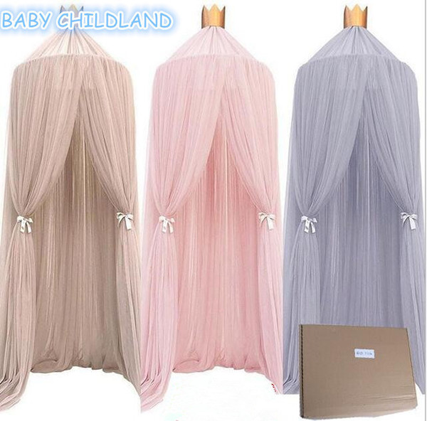 Mosquito Net Kids Bedding Round Dome Hanging Bed Canopy Curtain Chlildren Baby Room Decoration Crib Netting Tent Q190530