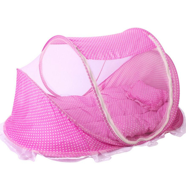 Wholesale- Baby child folding mosquito net with sleeping mat pillow mosquito net bed three-piece music 0-3 years old children mosquito net