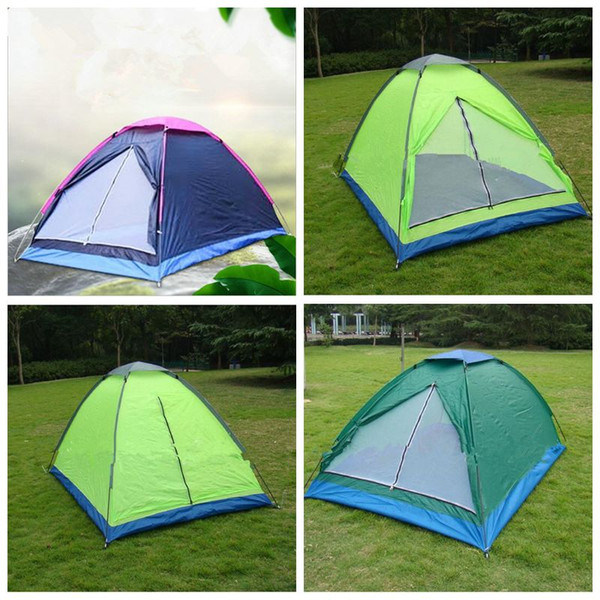 Double Person Tent Single Layer Shelters Beach Park Camping Shelters Tents Rain Proof Oxford Cloth Portable Tents Outdoor Family Tent C819