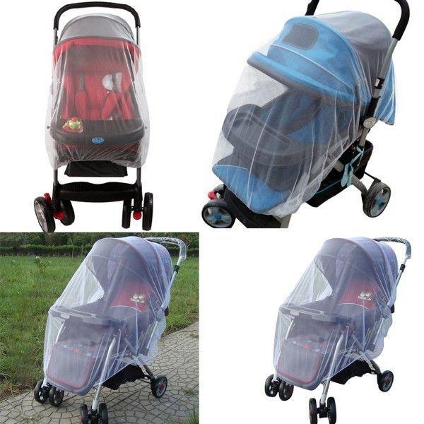 Buggy Pram Protector Cot Pushchair Fly Mosquito Net Midge Insect Bug Crib Netting White