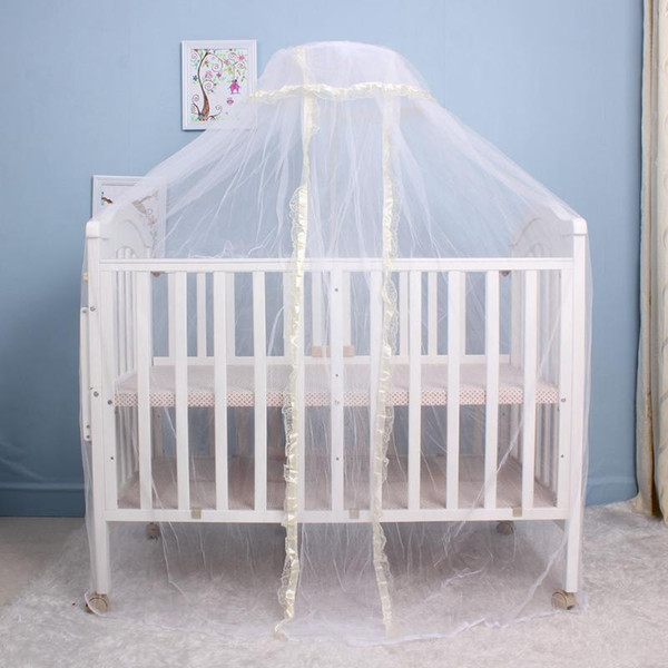 Portable Infant Baby Crib Netting Bed Tents Elegant Baby Infant Round Dome Lace Floor Type Crib Netting For Bed