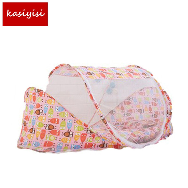 3- Piece Suits Baby Children Colorful Folding Bed Mosquito Net Bed Net with Mattress Pillow