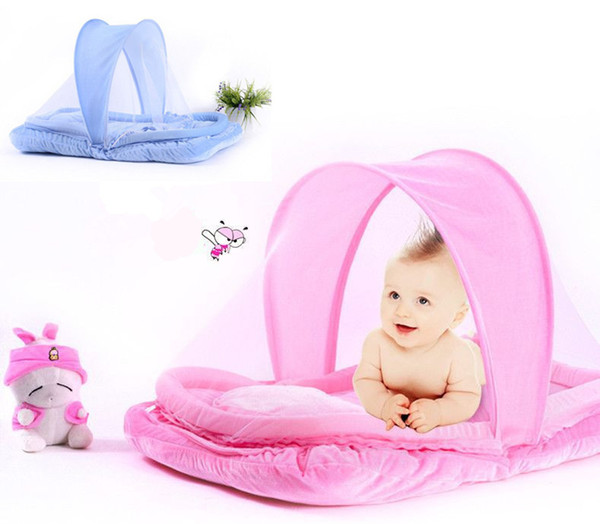 Wholesale-fashion new Infants Folding Mosquito Net Insect multi-function Portable Baby Bed Crib Netting Canopy Cushion Mattress + Pillow