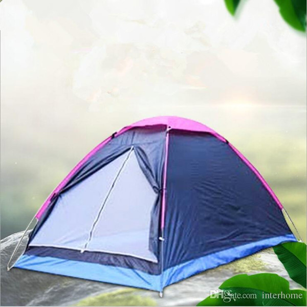 Double Person Tent Single Layer Shelters Beach Park Camping Shelters Tents Rain Proof Oxford Cloth Portable Tents Outdoor Family Tent LT819