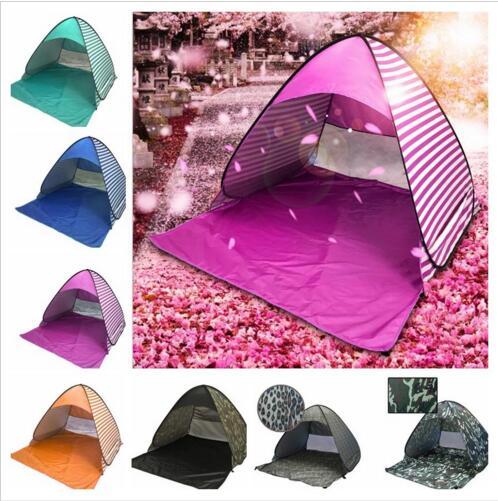 Stripe Tents Outdoor Automatic Open Tent Beach Tent Instant Portable Shelter Camping Sun Shade Summer Tourist Fish Anti-UV Family Tent C526