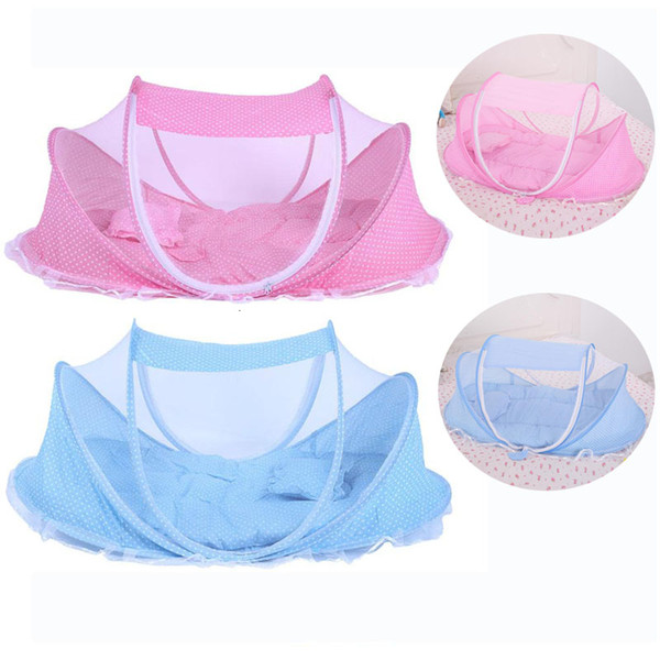 Baby Bedding Crib Netting Folding Baby Music Mosquito Nets Bed Mattress Pillow Three-piece Suit For 0-2 Years Old Children SH190917