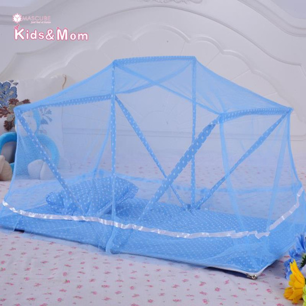 Wholesale-Child Baby Mosquito Nets in Stock Cheap Baby Crib Cot Cut Mosquitoes Flies Net for Infant Bed Folding Crib Netting Playpen Tent