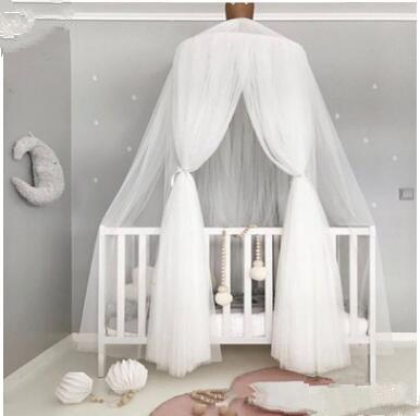 Baby Dome Mosquito Netting Kids Solid Bed Curtain Hanging Tent Crib Children Room Decor Breathable Round Hung Dome Mosquito Net Bed LT938