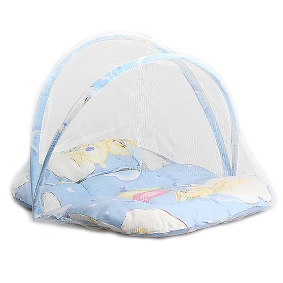 Wholesale- Baby Infant Portable Folding Travel Bed Crib Netting Mosquito Tent Lace Cute Infant Newborn Bedding Net With Pillow