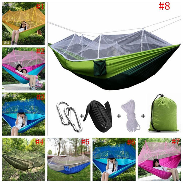 Mosquito Net Hammock Spring Autumn 260*140cm Outdoor Parachute Cloth Field Camping Tent Garden Camping Swing Hanging Bed