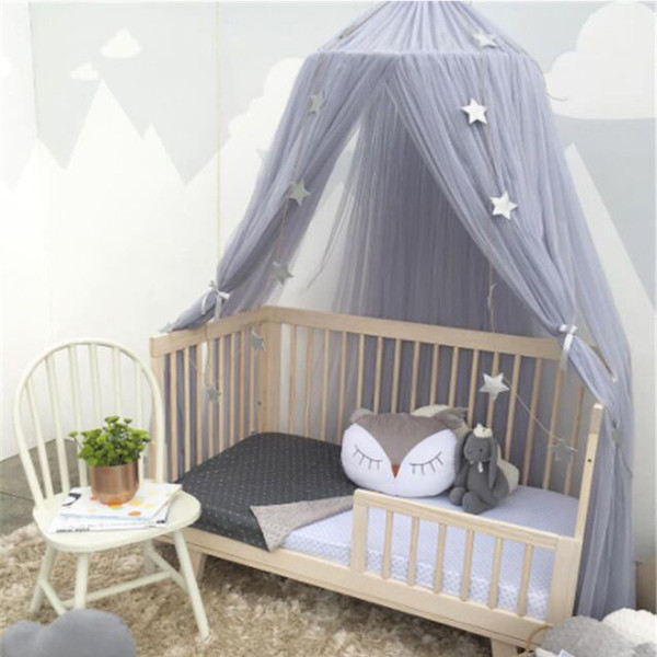 Summer Baby Mosquito Net Palace Children Room Dome Bed Netting curtain Cotton Infant Kids Boys Girls Bedroom Tents purple 5 color