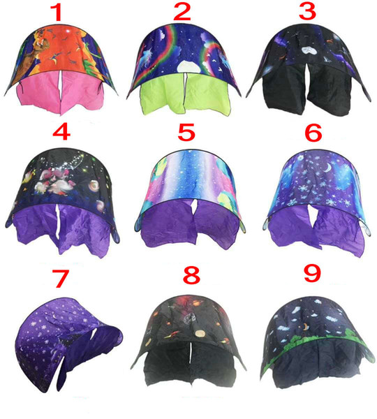 9 Colors 80*230cm Kids Dream Tents for Baby bed Folding Starry Space dream Moon White Clouds Cartoon mosquito Net without night light