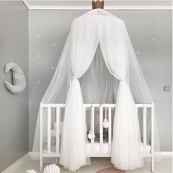 Crib Netting Hanging Kid Bedding Round Dome Bed Canopy Bedcover Mosquito Net Curtain Home Tent Baby Room Decoration Crib Netting