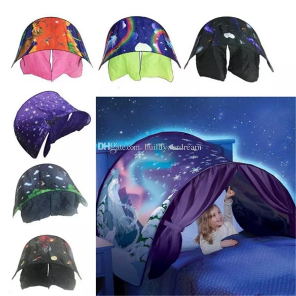 Kid Baby Dream Tent Fantasy Foldable Unicorn Moon White Clouds Cosmic Space Snow Tent Fancy Sleeping Prop Without Night Light aa201-208 2018