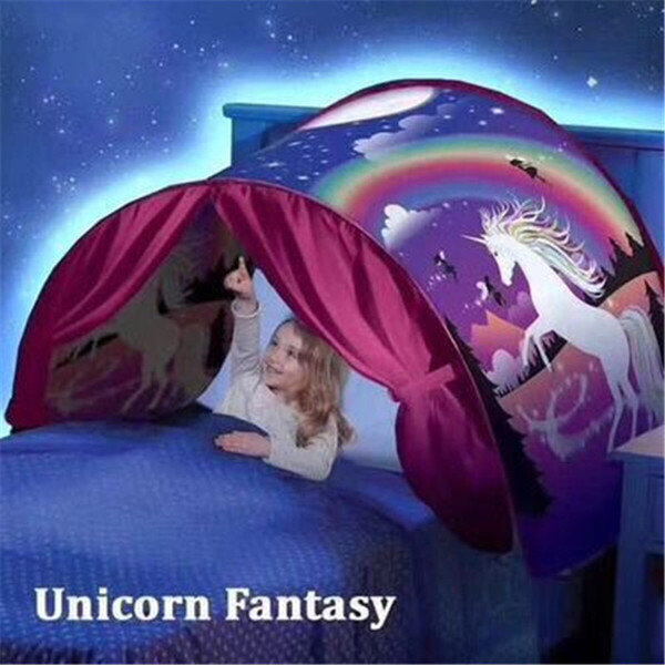 9 Styles Baby Kids Dream Tents Fantasy Folding Type Unicorn Moon Cosmic Space snow Baby Mosquito Net Without Night Light 80*230cm