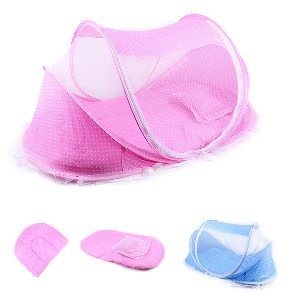 Baby Bedding Crib Netting Folding Baby Mosquito Nets Bed Mattress Pillow Three-piece Suit For 0-3 Years Old Children