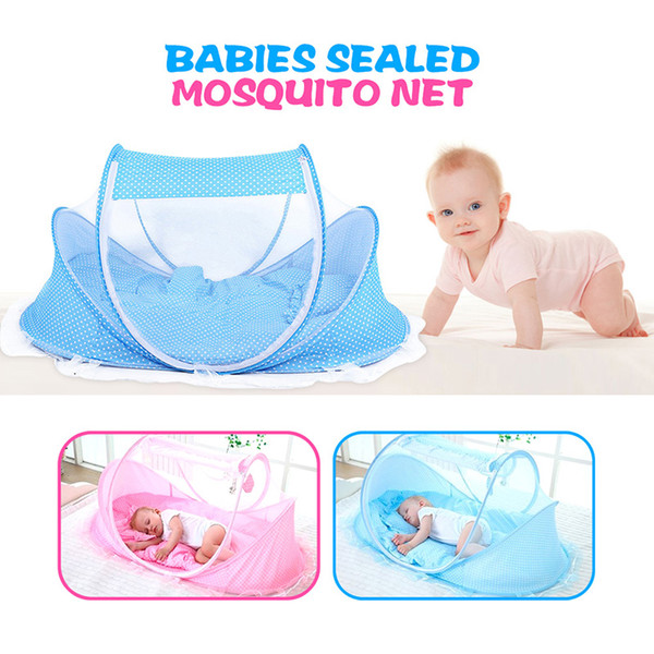 High Quality Version Baby Crib Travel Bed Portable Kids Bed Babies Sealed Mosquito Net Mattress Pillow Mesh Bag Music Accessory