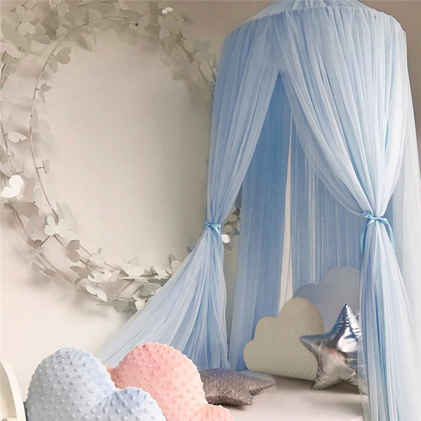 Baby Crib Netting Princess Dome Bed Canopy Childrens Bedding Round Lace Mosquito Net For Baby Sleeping 7 Colors WZ77