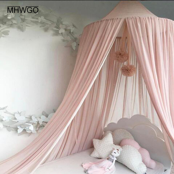 MHWGO Crib Netting Baby Bed Children Room Hung Dome Mosquito Net Baby Room Decor Mosquito Net Photography Props Bed Curtain