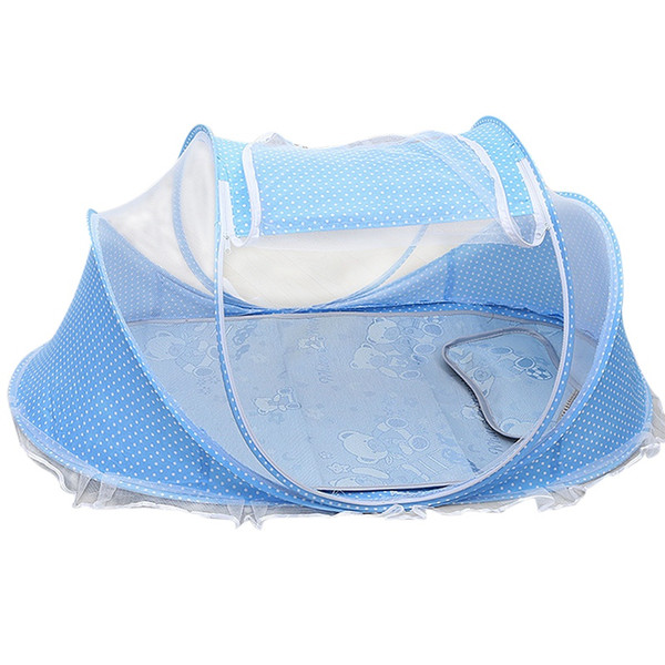 Wholesale- Baby Mosquito Crib Netting Sets Mattress Foldable Summer Cradle Bed Mat + Pillow + Music Bag