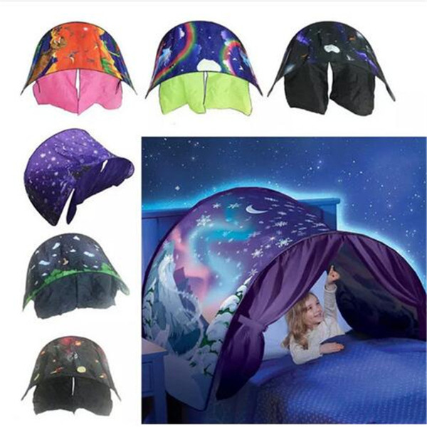 9 Styles 82*220cm Kids Dream Tents Folding Type Unicorn Moon White Clouds Cosmic Space Baby Mosquito Net Without Night Light TO696