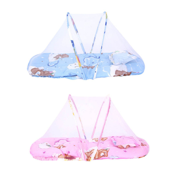 1pc Baby Cot Bed Canopy Mosquito Net 0-2 Years Baby Bed Net Portable Folding Travel Crib Tent With Pillow Kids Children