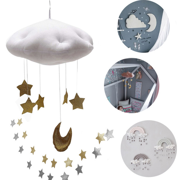 Catoon Children House Party Hang Decorations Baby Crib Netting Hangings Accessories Cloud Star Raindrop Play Tents Decor