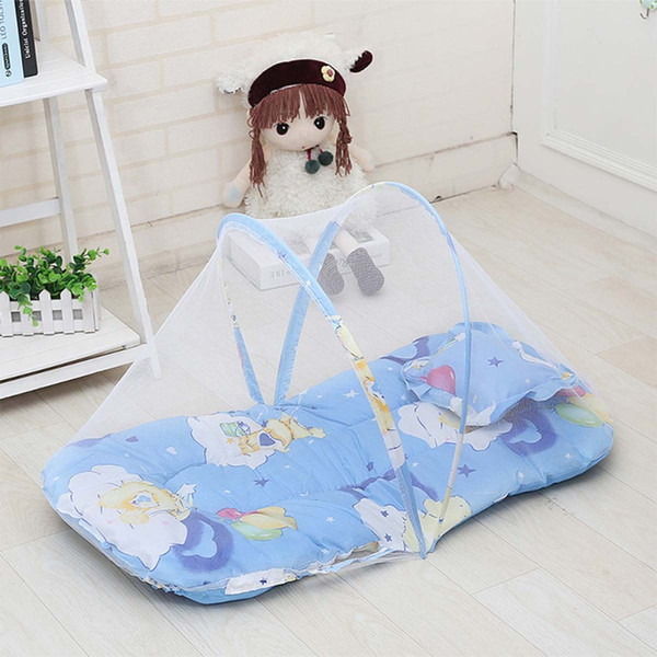 Wholesale- style cartoon sheep cushion mattress pillow summer Anti-mosquito tent for newborn infant children portable folding mosquito net