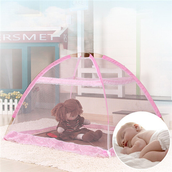 Wholesale- Blue Pink 3 Sizes Baby Bed Mosquito Net Tent Children Room Play Tent Baby Bed Canopy Portable Baby Crib Netting moustiquaire