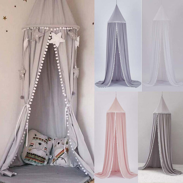 2018 New Round Ball Children's Bed Canopy Bedcover Mosquito Net Curtain Bedding Dome Tent 3 Colors