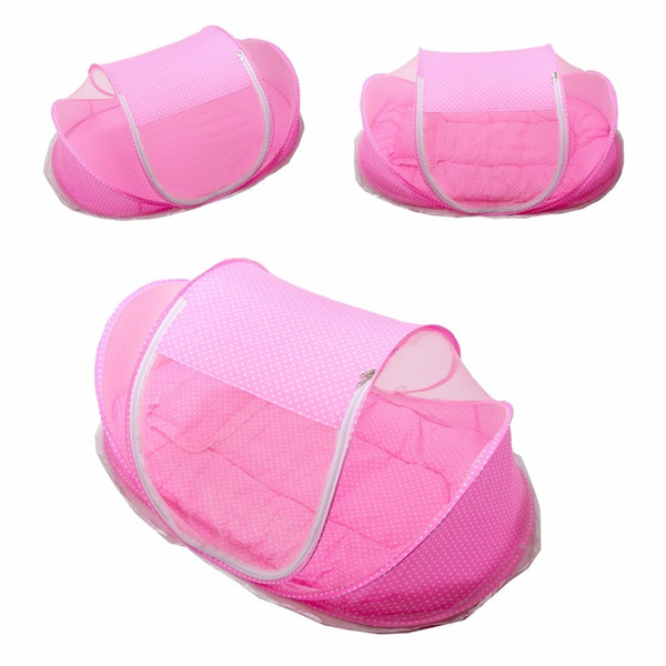 Wholesale-Foldable Crib Baby With Mosquito Net Cotton-padded Mattress Pillow Tent Bed