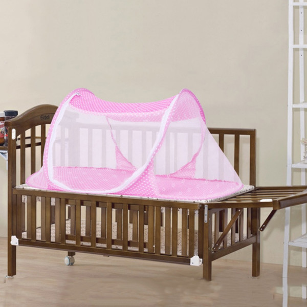 Wholesale- 2017 New Baby Bed Nets Folding Mosquito Portable Folding Ship Type Babies Cradle Bed Infant Sleeping Crib Netting