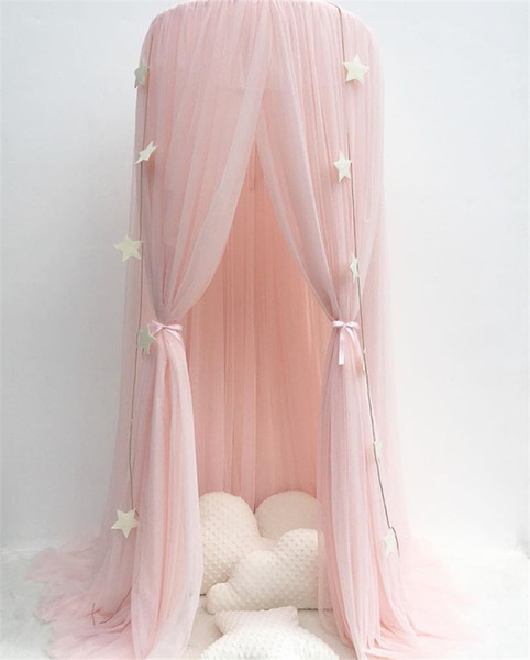 Princess Bed Pink Canopy Mosquito Net Yarn Play Tent Bedding for Kids Playing Reading Dome Netting Curtains Baby Boys and Girls Games Room