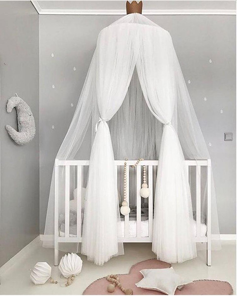 eClouds Hot 240cm baby room decoration home bed curtain Round Crib Netting baby tent Crown Hung Dome baby Mosquito Net photography props