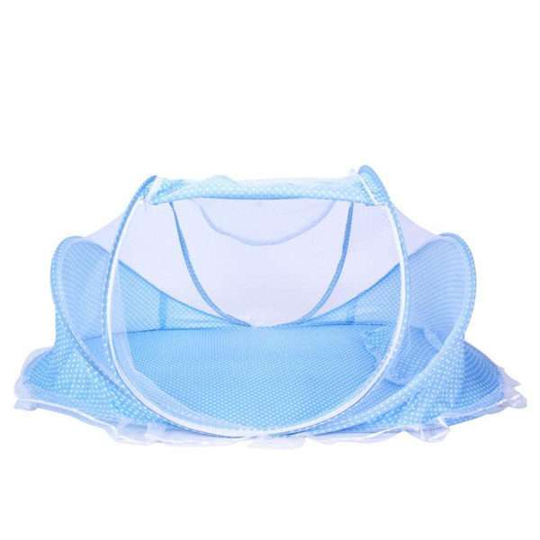 Folding Baby Bedding Crib Netting Tent Portable Baby Music Bed Mosquito Net Mattress Travel Pillow Kit for 0-2T Kids Outdoors