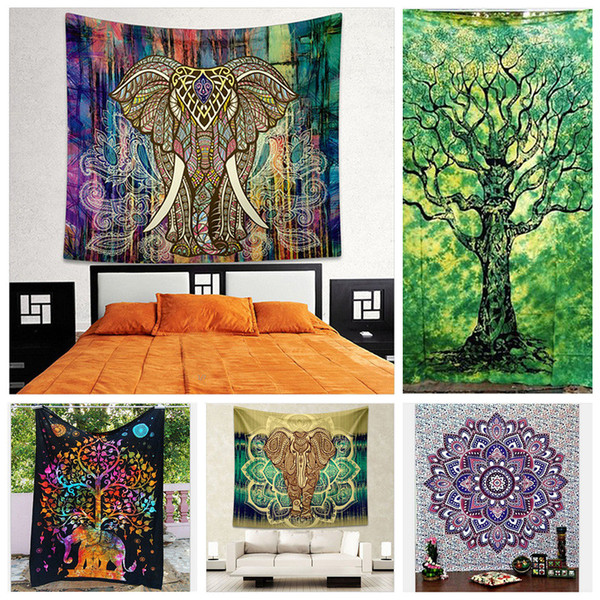 Hot Sale 150*130CM Indian Bohemian Mandala Tapestry Wall Hanging Beach Picnic Throw Rug Blanket wall hanging Decor yoga kids mat