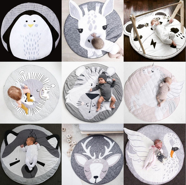 Baby Blankets Kids Crawling Carpet Round Floor Rug Baby Rabbit Blanket Cotton Game Pad Children Room Decor Photo Props 17 Styles WZW-YW3909