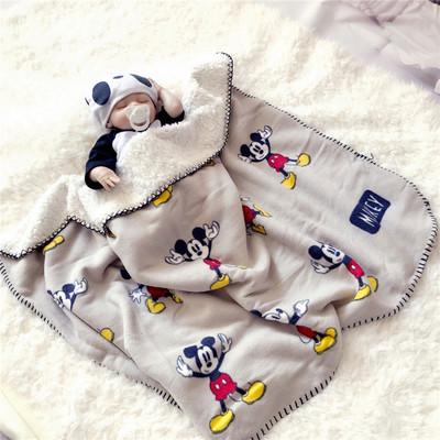 100*70cm Baby Blankets New Thicken Double Layer Coral Fleece Infant Swaddle Bebe Envelope Wrap Owl Printed Newborn Baby Bedding Blanket