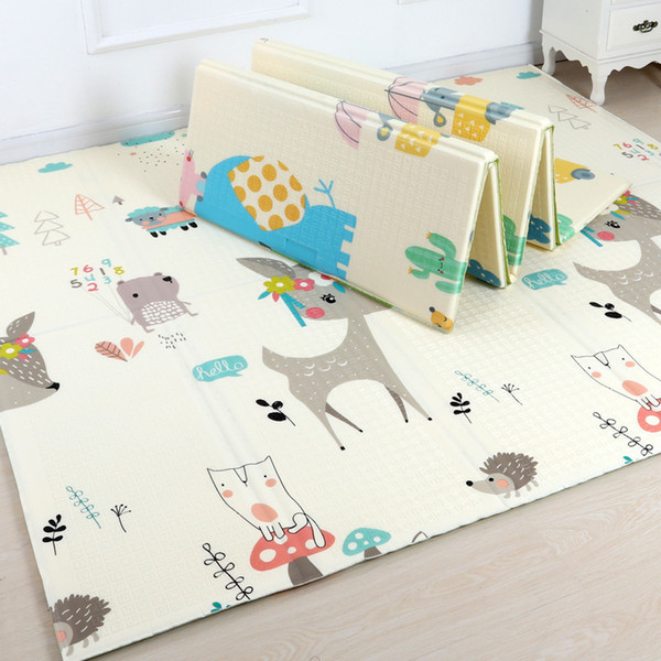 180*160cm Cartoon Baby Play Mat Foldable Xpe Puzzle Children's Mat Baby Climbing Pad Kids Rug Speelkleed Baby Games Mats LY191216