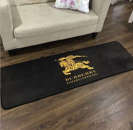 Home Floor mat black multi-function pad letter carpet bedroom kitchen bathroom non-slip crystal velvet belt mat 50 * 150cm