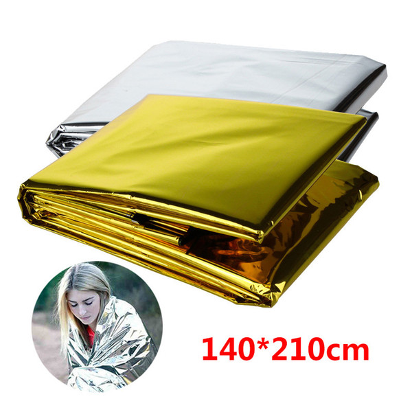 Portable Emergency Blanket Waterproof Sunscreen Blanket Silver Foil Camping Survival Pad Outdoor sleeping Mats Household Sundries GGA3116