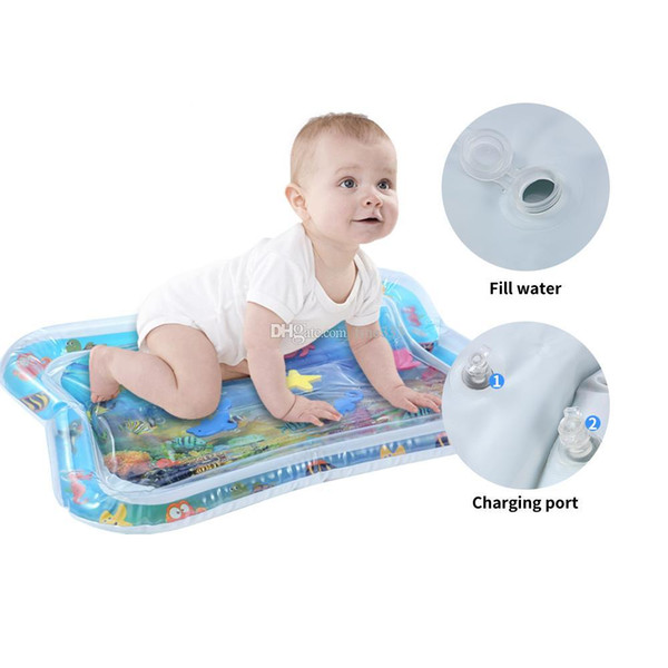 Baby Kids Inflatable Water Play Mat Inflatable thicken PVC infant Tummy Time Playmat Toddler Fun Activity Play Center water mat for babies