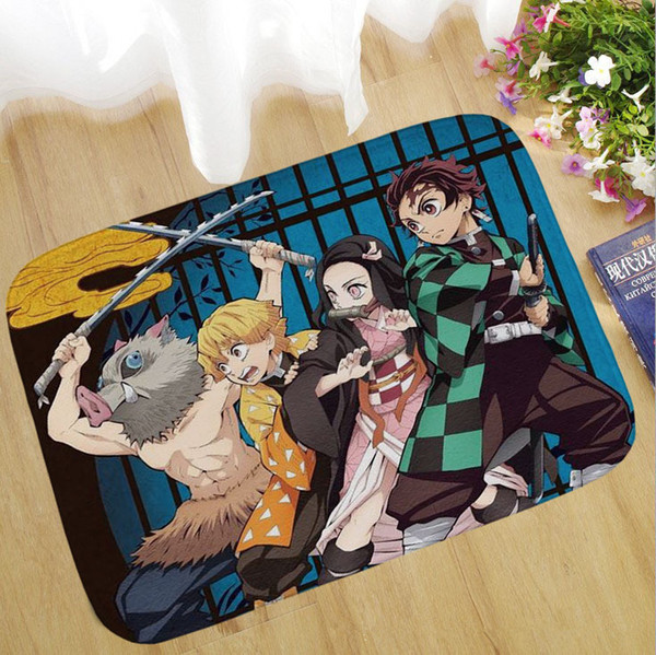 40*60cm Cartoon Anime Floor Mats Living Room Bedroom Door Mats Kitchen Non-slip Seat Cushion Home Child Mat 40 Styles